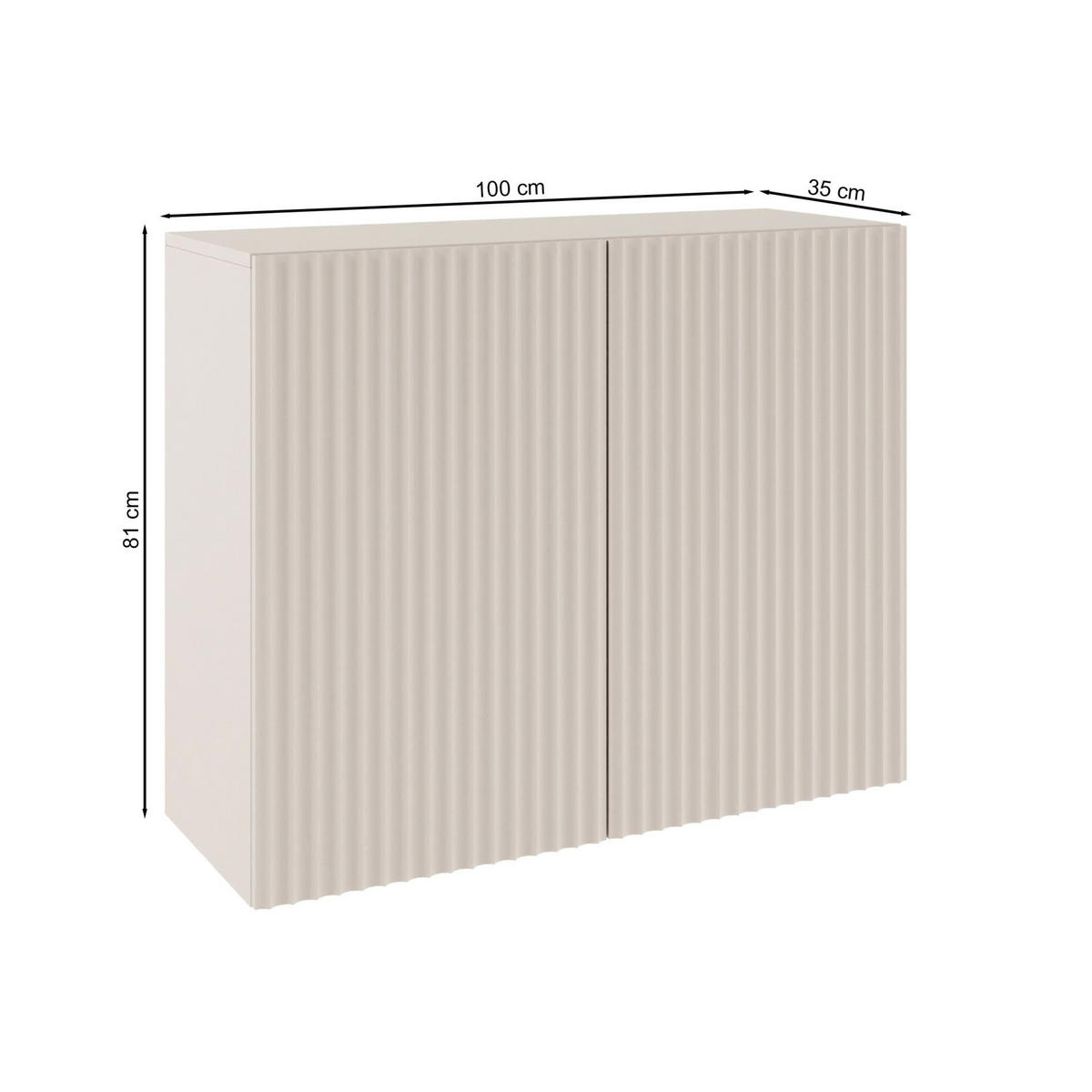 SIDEBOARD Sunds Kaschmirbeige 100 cm - Beige, Holzwerkstoff (100/81/35cm) - Selsey