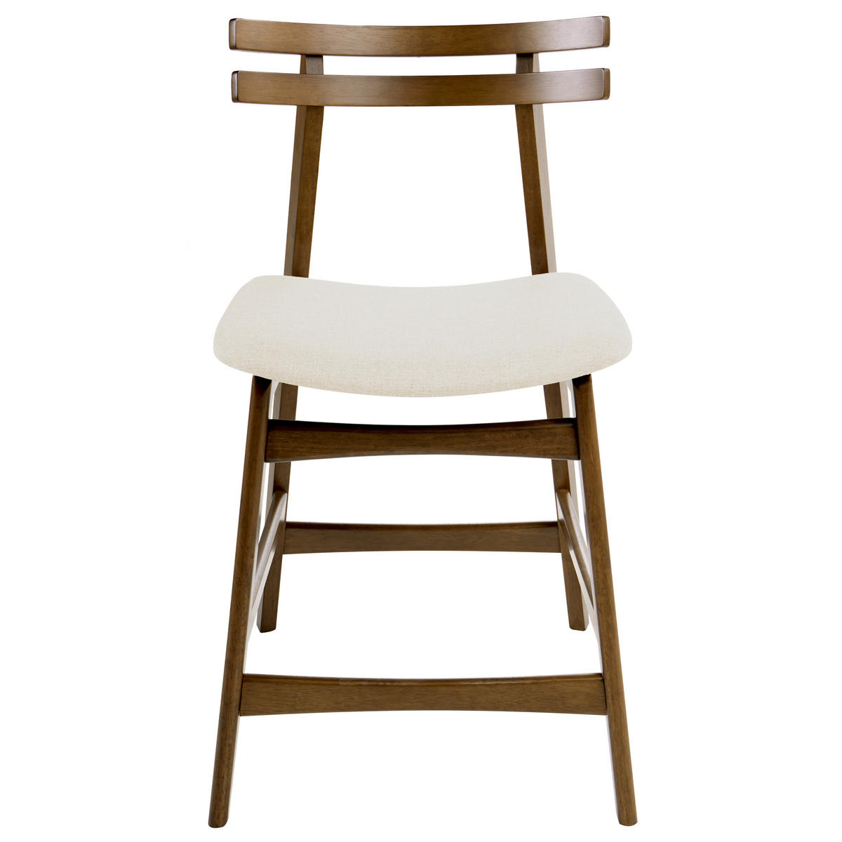 BARSTUHL 2er-Set Holz Braun/Cremeweiß Cynthiana - Creme, Holz (52/91/63cm) - Beliani
