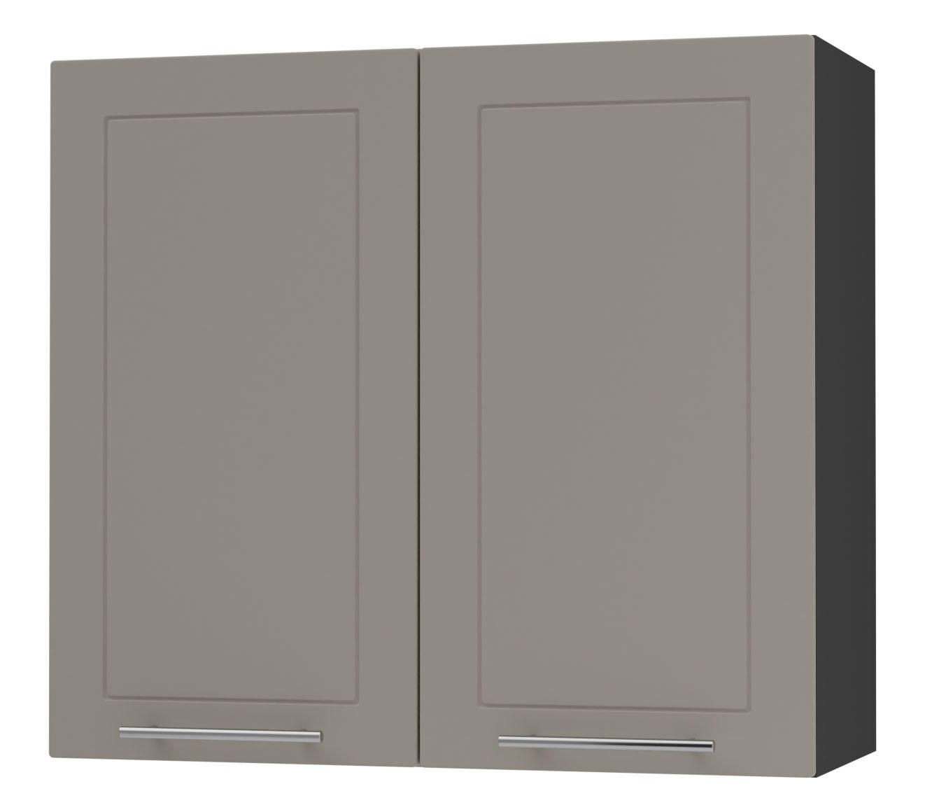 KÜCHENHÄNGESCHRANK Kvantum W3/80 Beige Matt / Schwarz Matt 80 / 32,5 / 72cm - Beige/Schwarz, Holz/Holzwerkstoff (80/72/32.5cm) - Feldmann-Wohnen