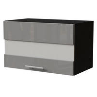 KLAPPHÄNGESCHRANK Essen W4BS/60/LAM Grau Hochglanz / Schwarz Matt 60 / 32,5 / 36cm - Schwarz/Grau, Holz/Holzwerkstoff (60/36/32.5cm) - Feldmann-Wohnen