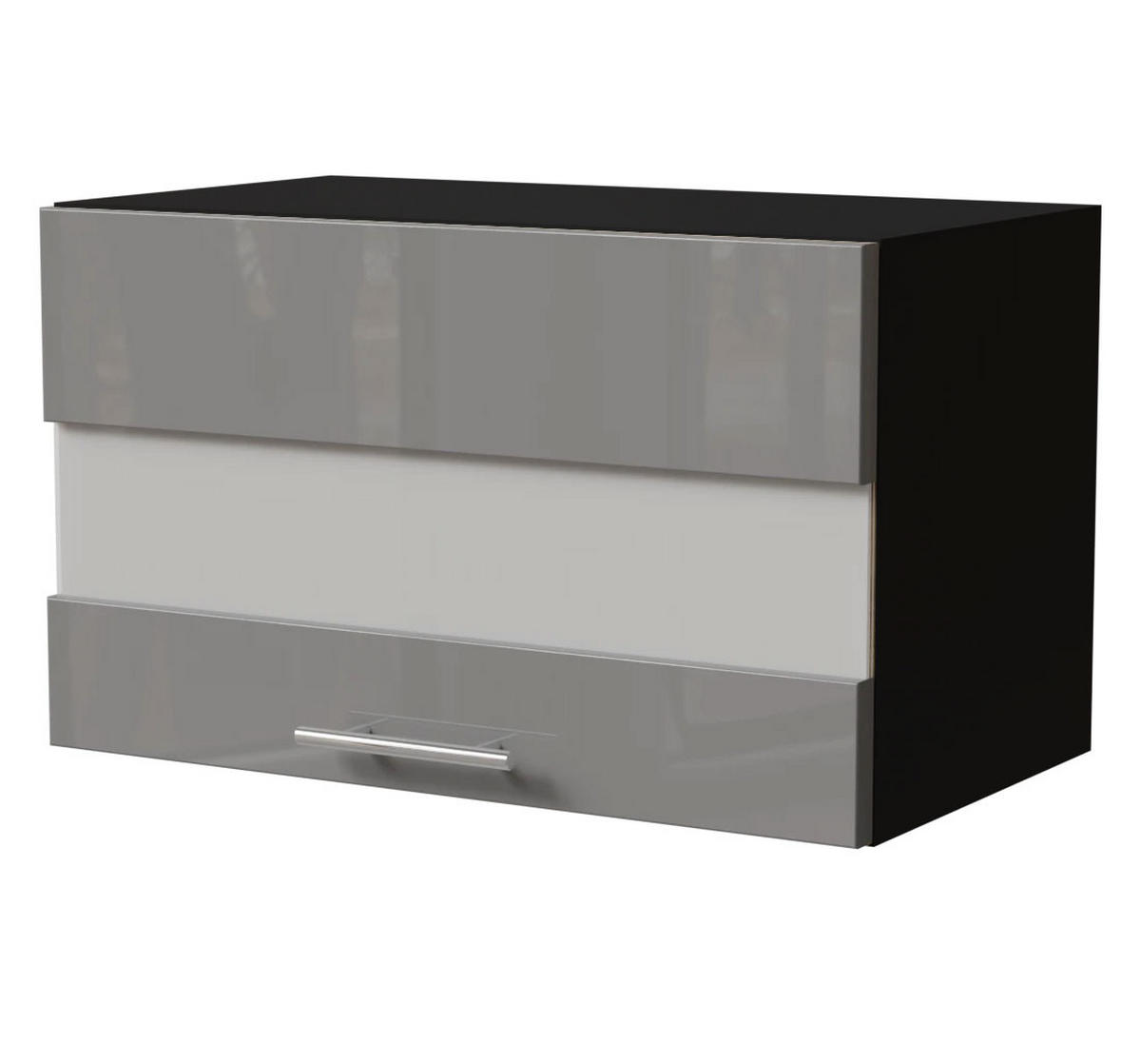 KLAPPHÄNGESCHRANK Essen W4BS/60/LAM Grau Hochglanz / Schwarz Matt 60 / 32,5 / 36cm - Schwarz/Grau, Holz/Holzwerkstoff (60/36/32.5cm) - Feldmann-Wohnen