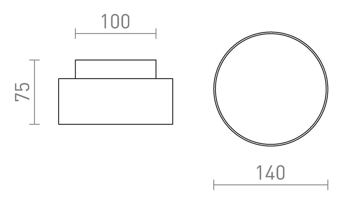 DECKENLEUCHTE MARLENE 14 Schwarz 6 W - Schwarz, Metall (14/14/75cm) - Rendl