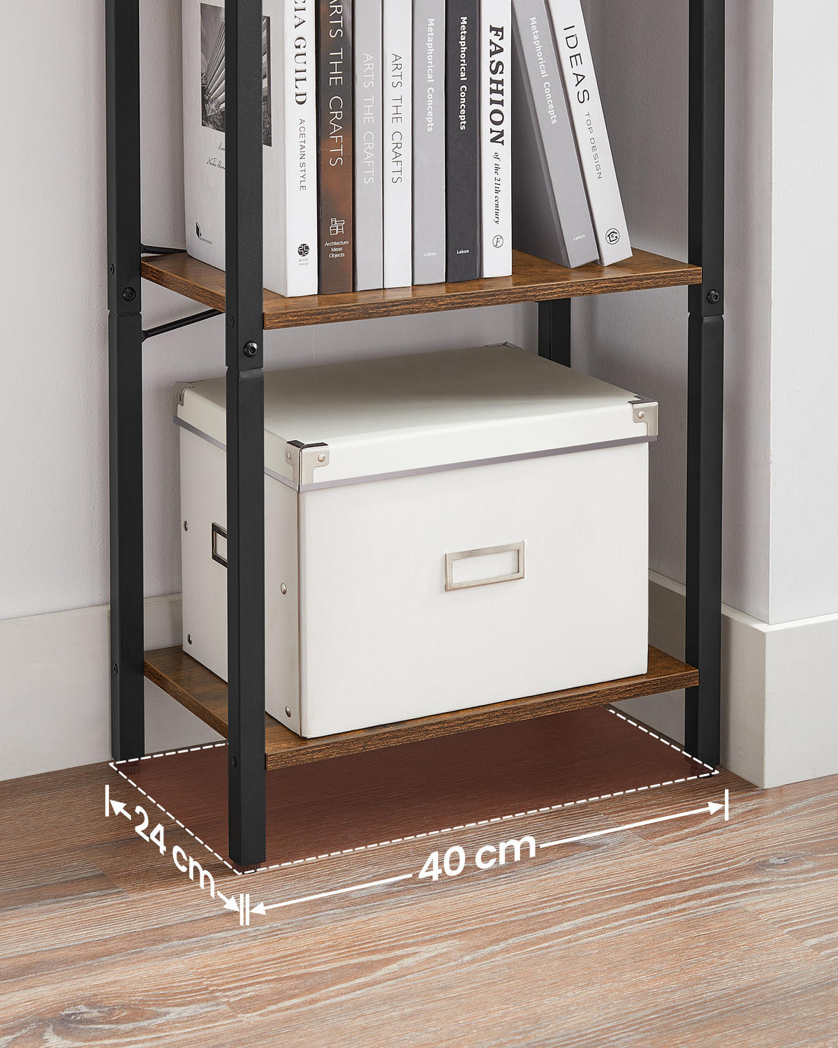 STANDREGAL Bas - Braun, Holzwerkstoff (24/107/40cm) - VASAGLE
