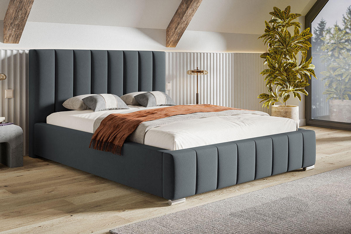 BETT Grafit BEN 10 Mit Bettkasten 180x200 cm - Graphitfarben, Textil (180/200cm) - Sepro Meble