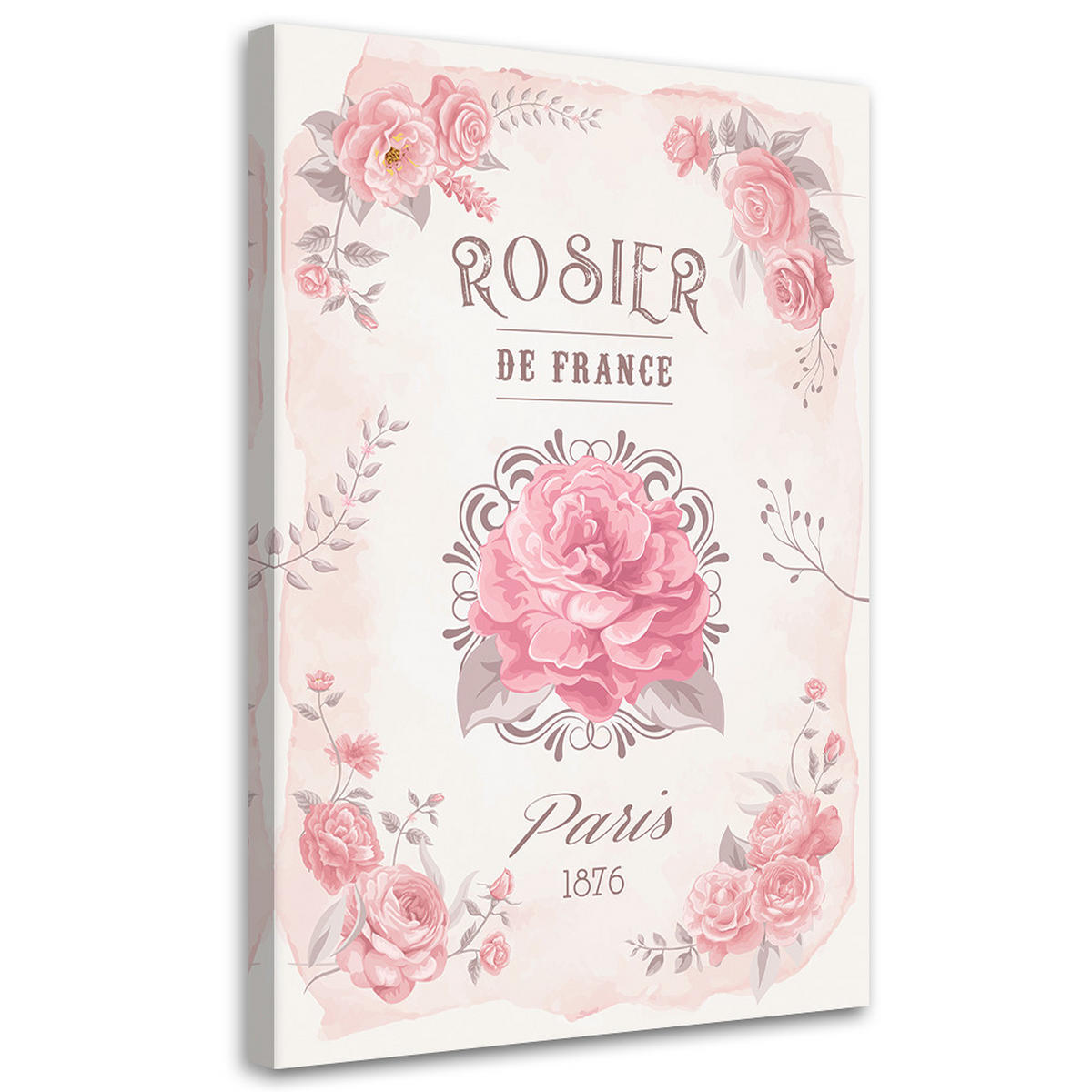 WANDBILD frankreich rosen blumen - Pink, Textil (40/60cm) - Feeby