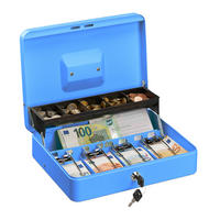 POKLADŇA - modrá, kov/plast (30.5/8.5/24.5cm) - Relaxdays