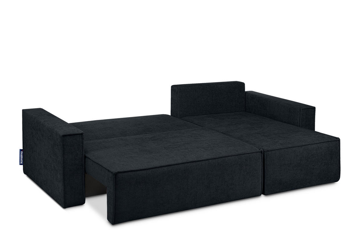 UNIVERSAL-ECKSOFA NAPI II mit Schlaffunktion, dunkelblau - Dunkelblau, Textil (246/148cm) - KONSIMO®