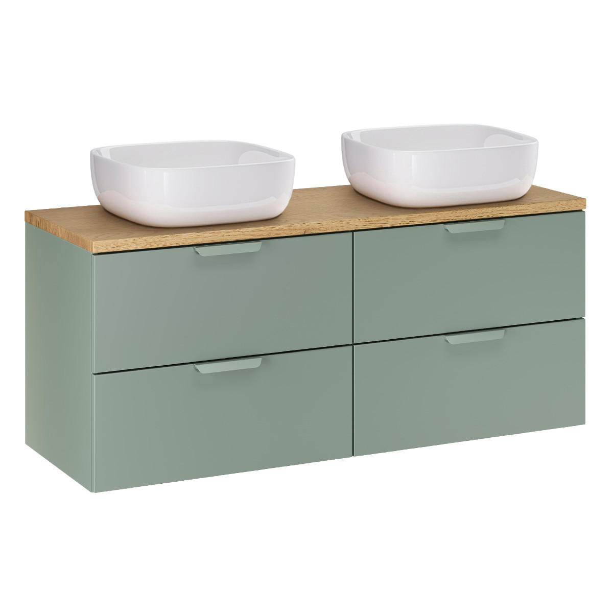 DOPPELWASCHTISCH 120.6cm Oria Grün - Grün, Holzwerkstoff (120.6/50/46.5cm) - Petits-meubles
