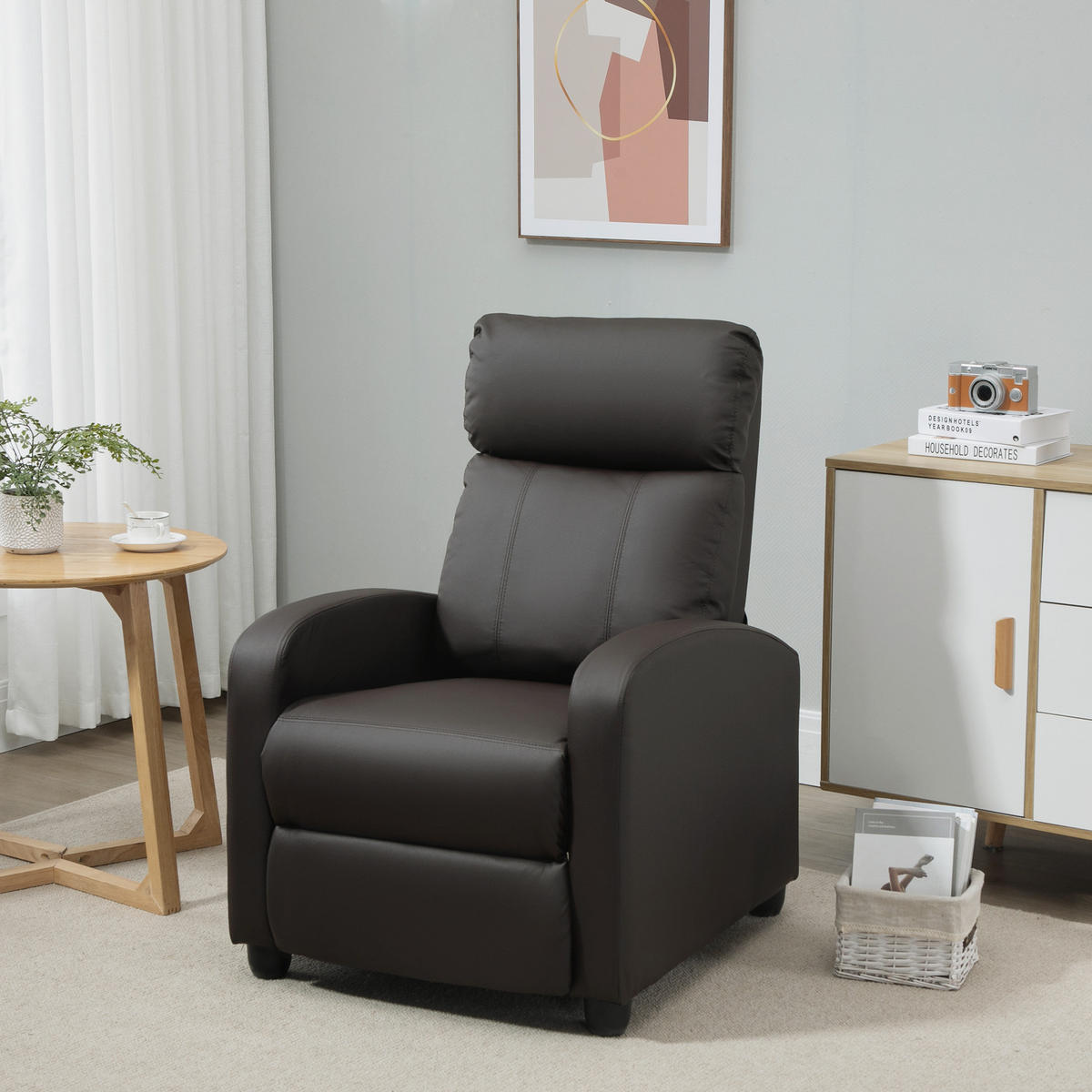 MASSAGESESSEL Kunstleder Schaumstoff Braun - Schwarz/Braun, Kunststoff (88/98/68cm) - HOMCOM