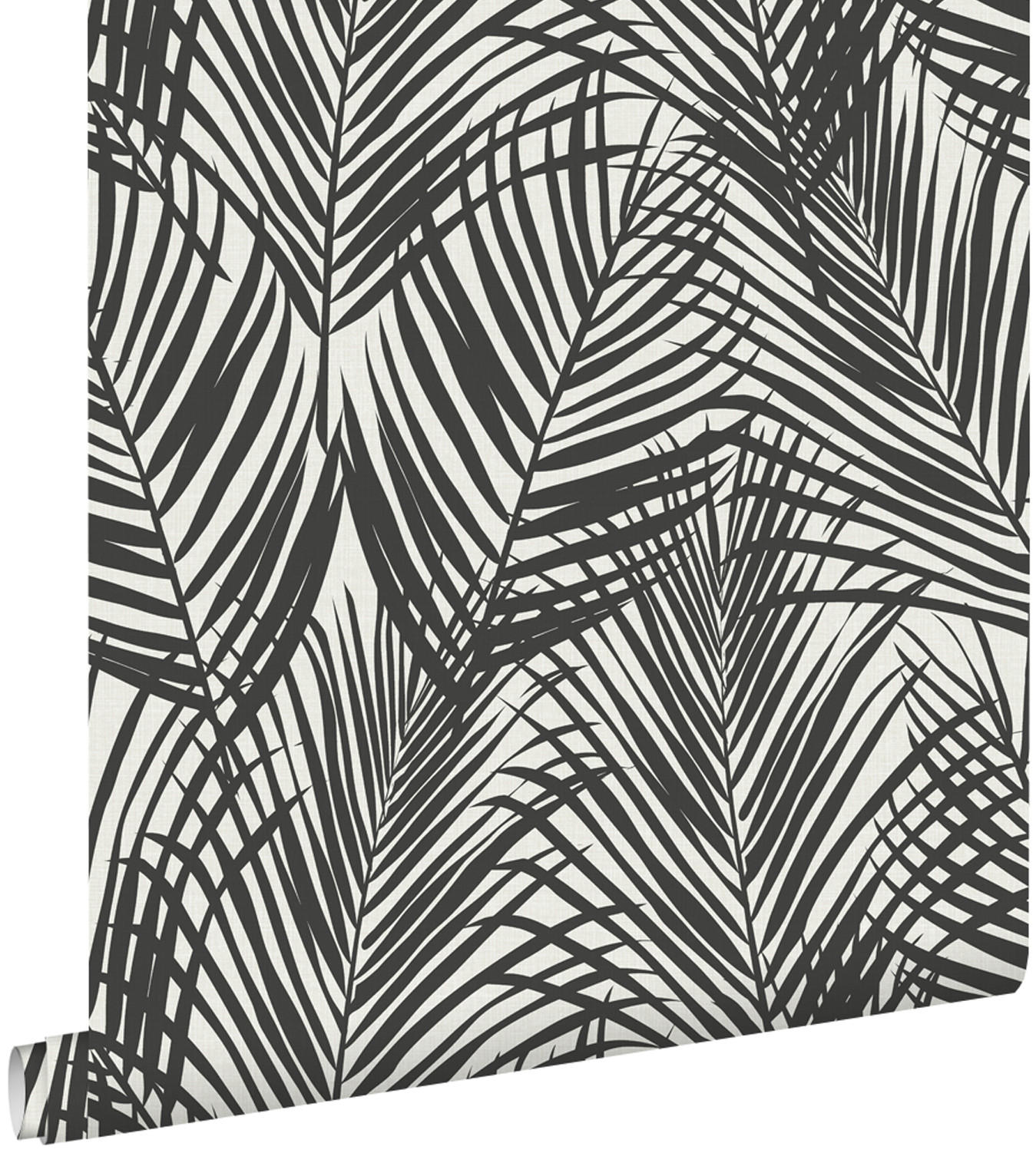 TAPETE Palmenblätter 53 cm x 10.05 m - Schwarz, Papier (53/1000cm) - ESTAhome