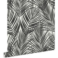 TAPETE Palmenblätter 53 cm x 10.05 m - Schwarz, Papier (53/1000cm) - ESTAhome