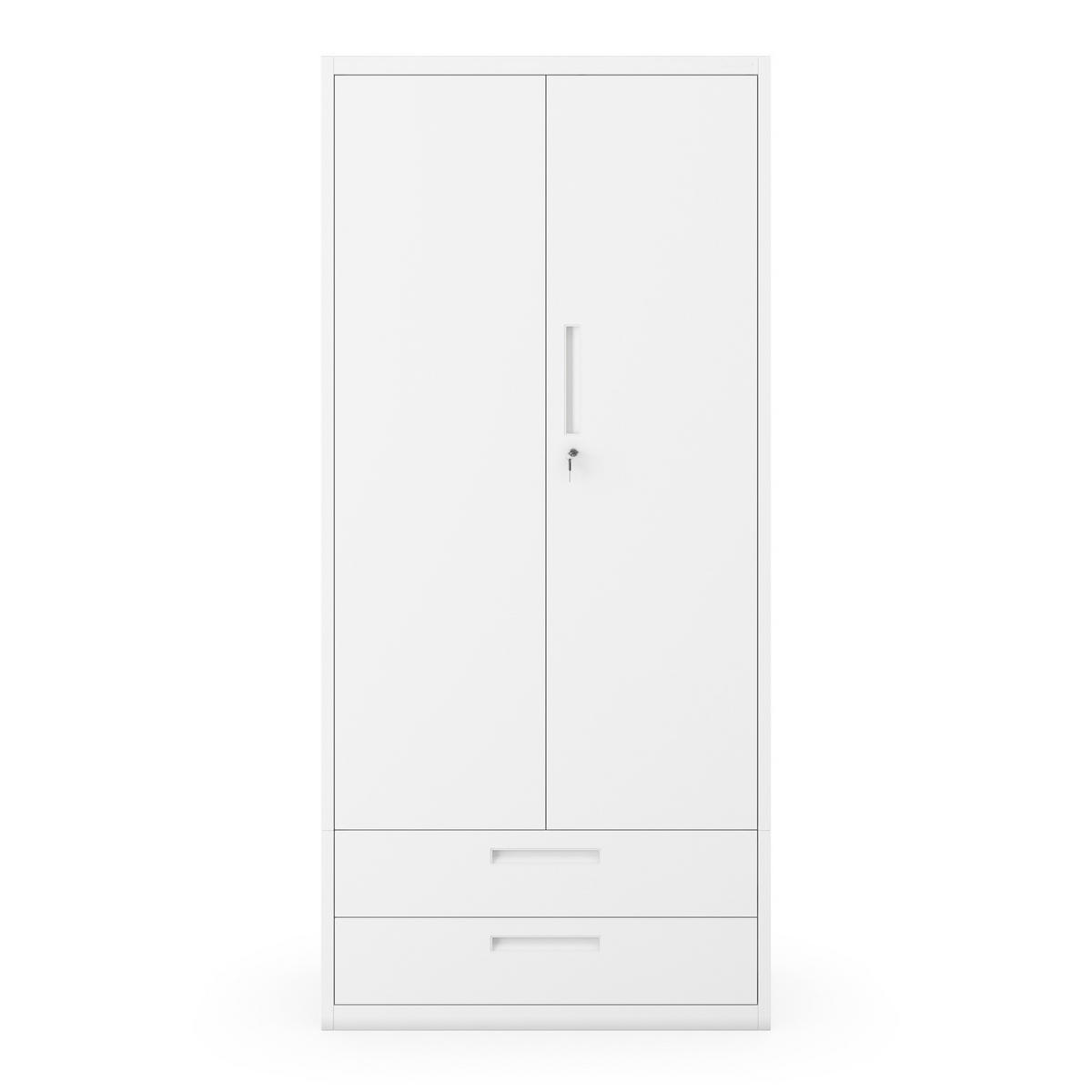 METALLSCHRANK Megan - Weiß, Metall (90/195/40cm)