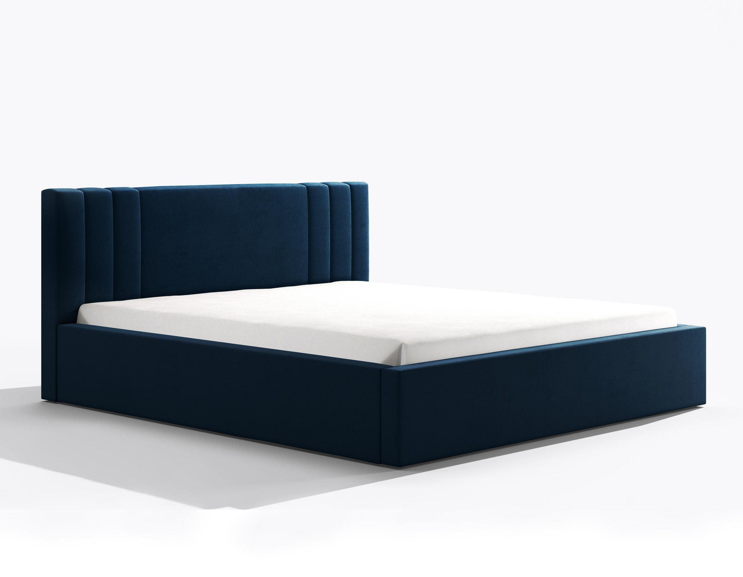 POLSTERBETT Flino 180/200 cm in Blau – mit Bettkasten und viel Komfort - Blau/Schwarz, Holz/Holzwerkstoff (180/200cm) - AX Living
