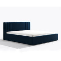 POLSTERBETT Flino 180/200 cm in Blau – mit Bettkasten und viel Komfort - Blau/Schwarz, Holz/Holzwerkstoff (180/200cm) - AX Living