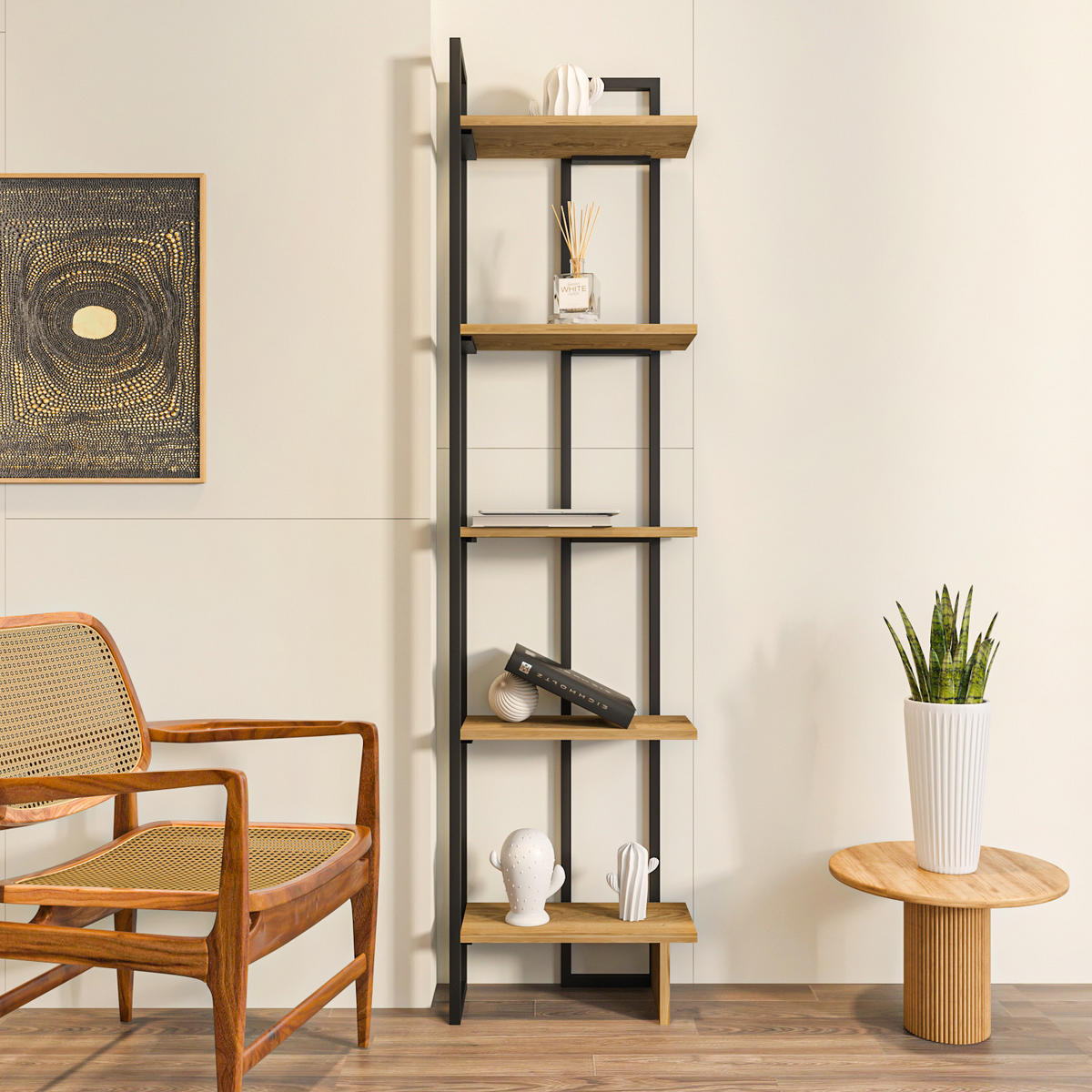 ECKREGAL Alice Schwarz Braun - Schwarz/Braun, Holzwerkstoff/Metall (45/180/22cm) - Decorotika