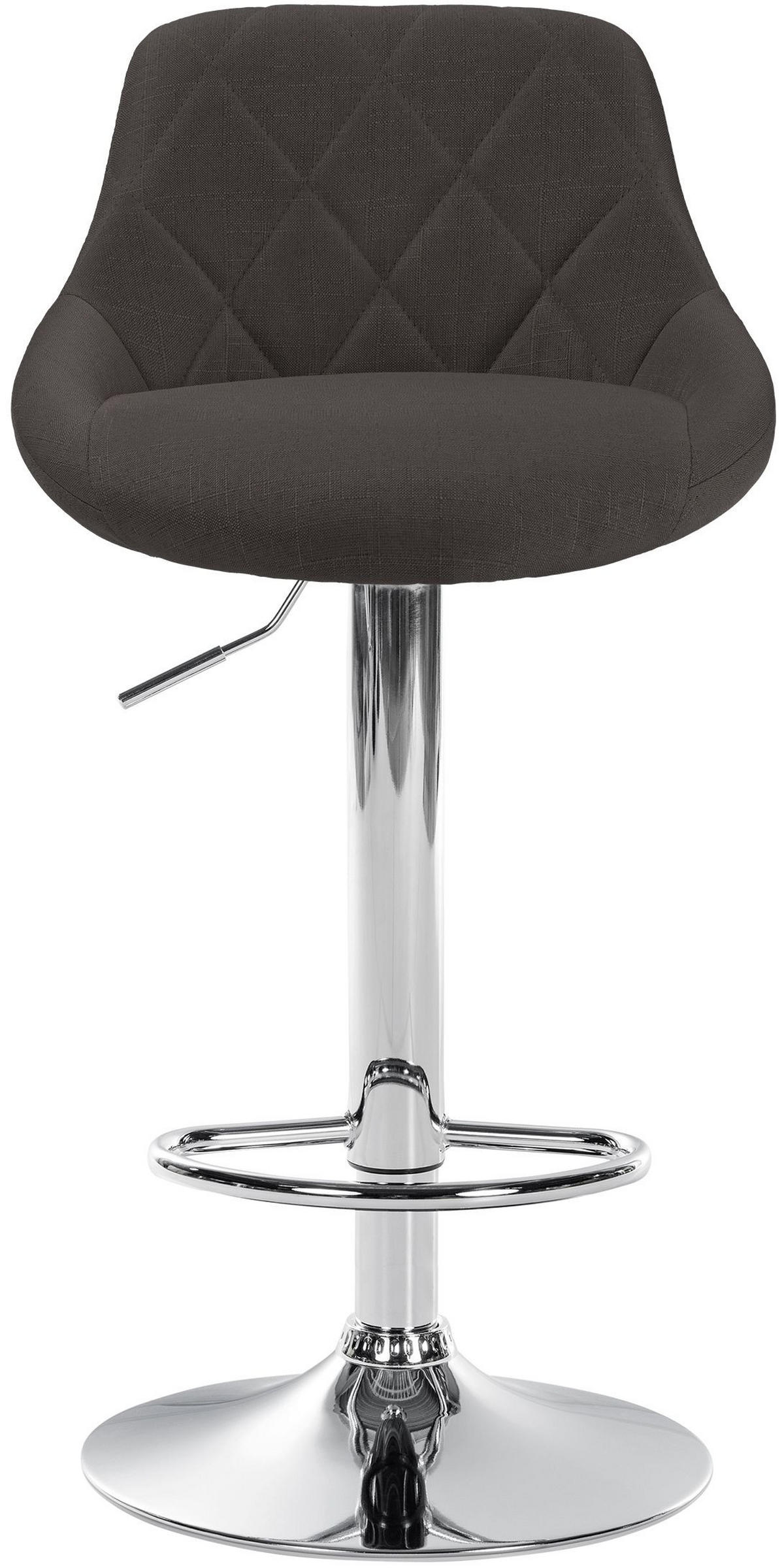 BARHOCKER Stoff dunkelgrau - Chromfarben/Dunkelgrau, Textil/Metall (46/83/49cm) - CLP