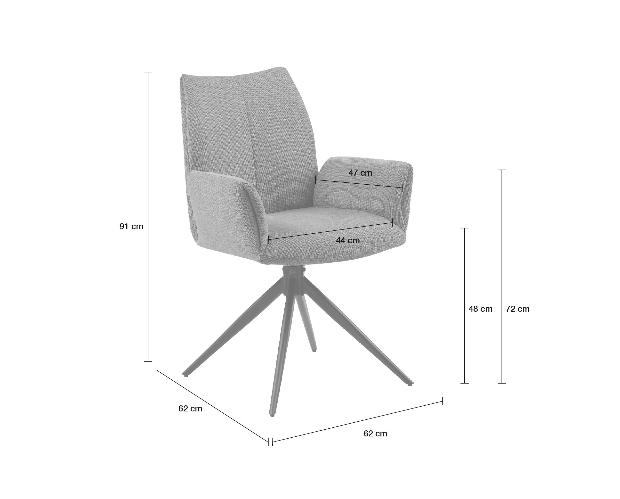 ESSZIMMERSTUHL Kamerun, Webstoff, Anthrazit - Anthrazit, Textil (62/91/62cm) - dasmöbelwerk