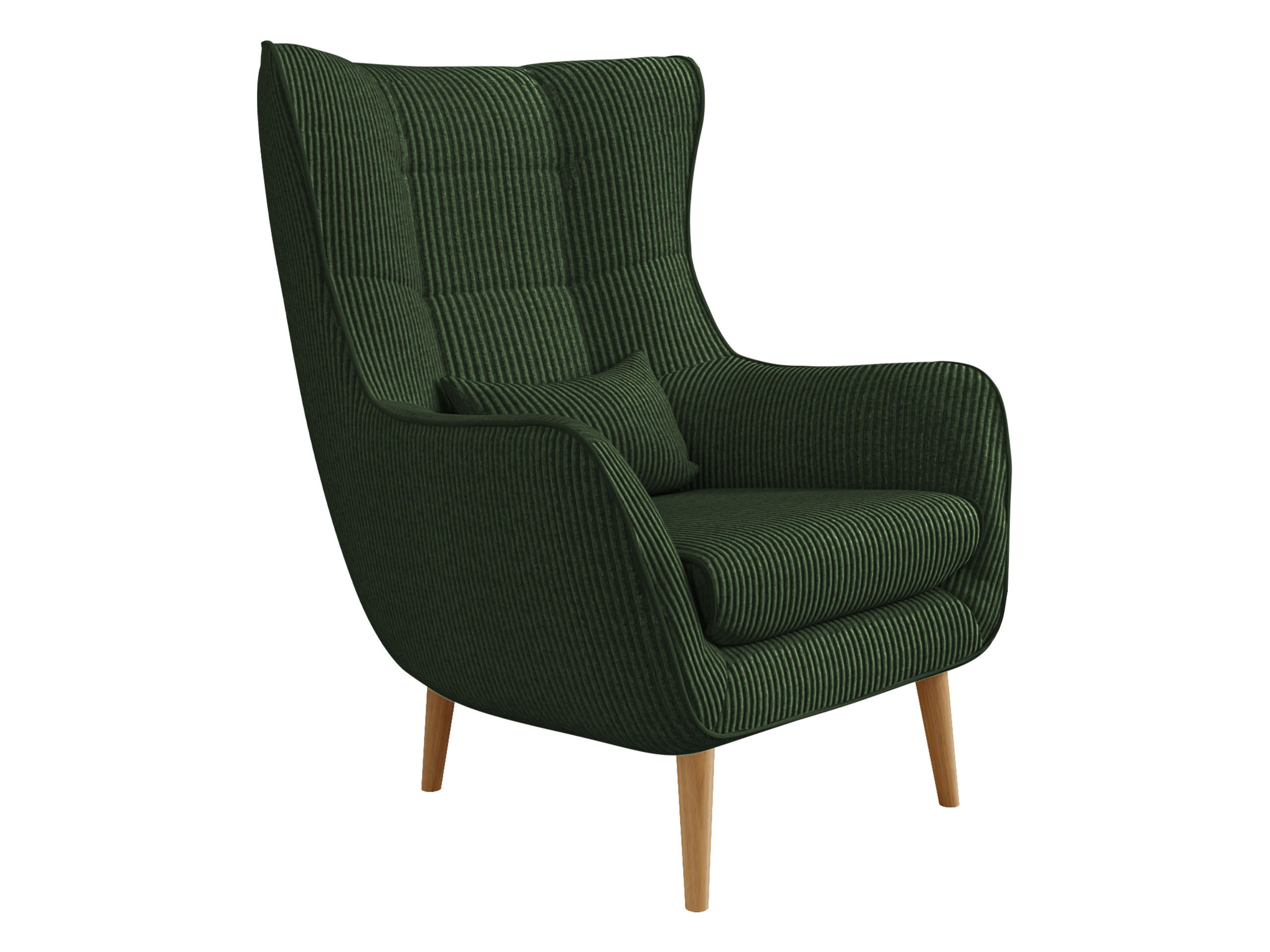 SESSEL Estjano Cord - Dunkelgrün/Beige, Holz/Textil (80/106/95cm) - MIRJAN24