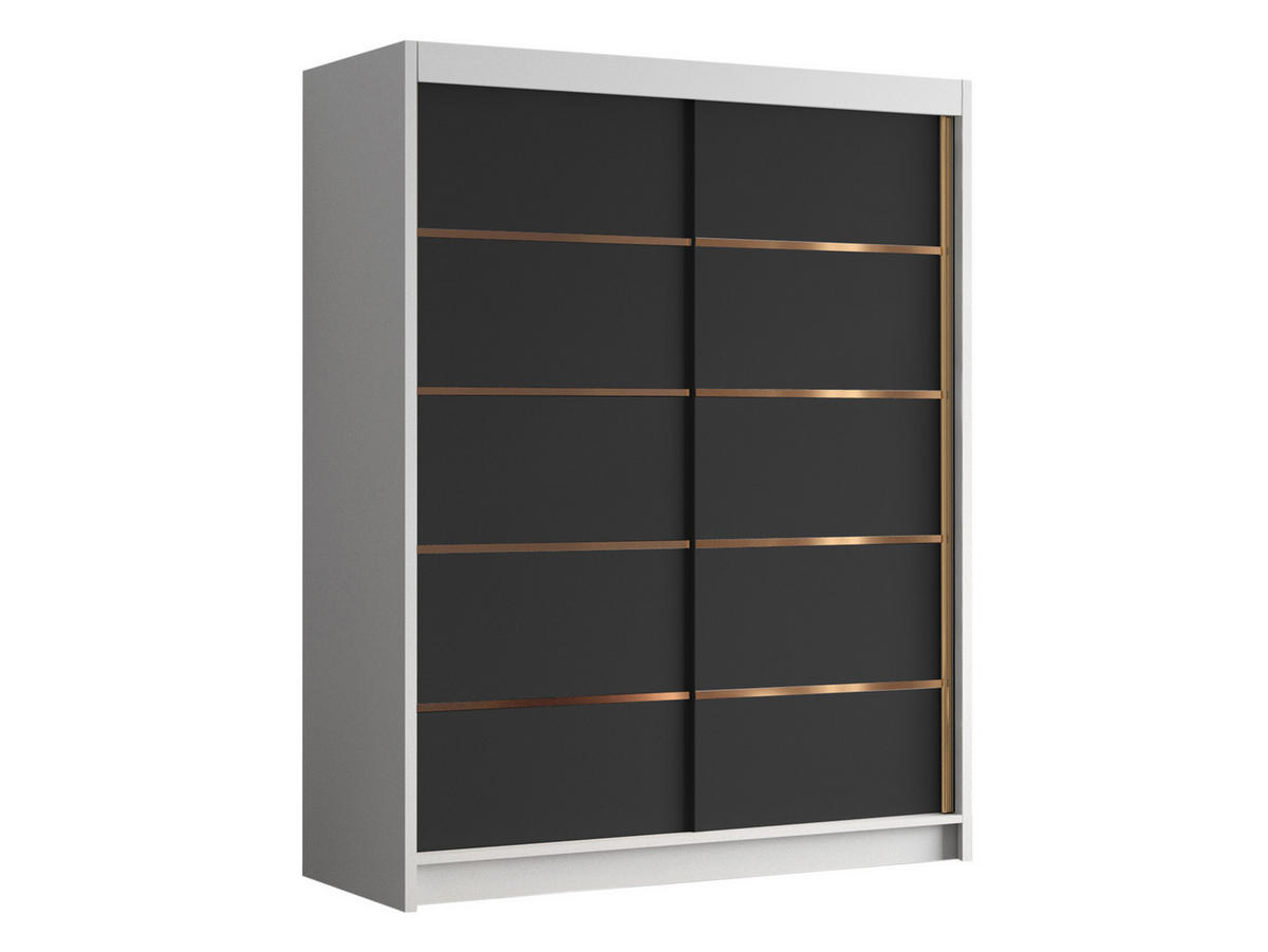 SCHIEBETÜRENSCHRANK Flavio IV - Goldfarben/Multicolor, Holzwerkstoff/Metall (150/200/58cm) - MIRJAN24