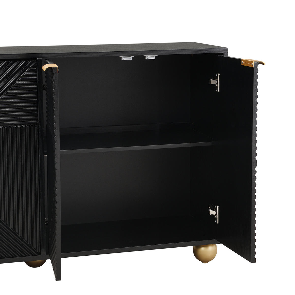 SIDEBOARD 120/35/71,5 cm schwarz aus MDF mit verstellbaren Einlegeböden - Schwarz, Holzwerkstoff (120/71.5/35cm) - OKWISH