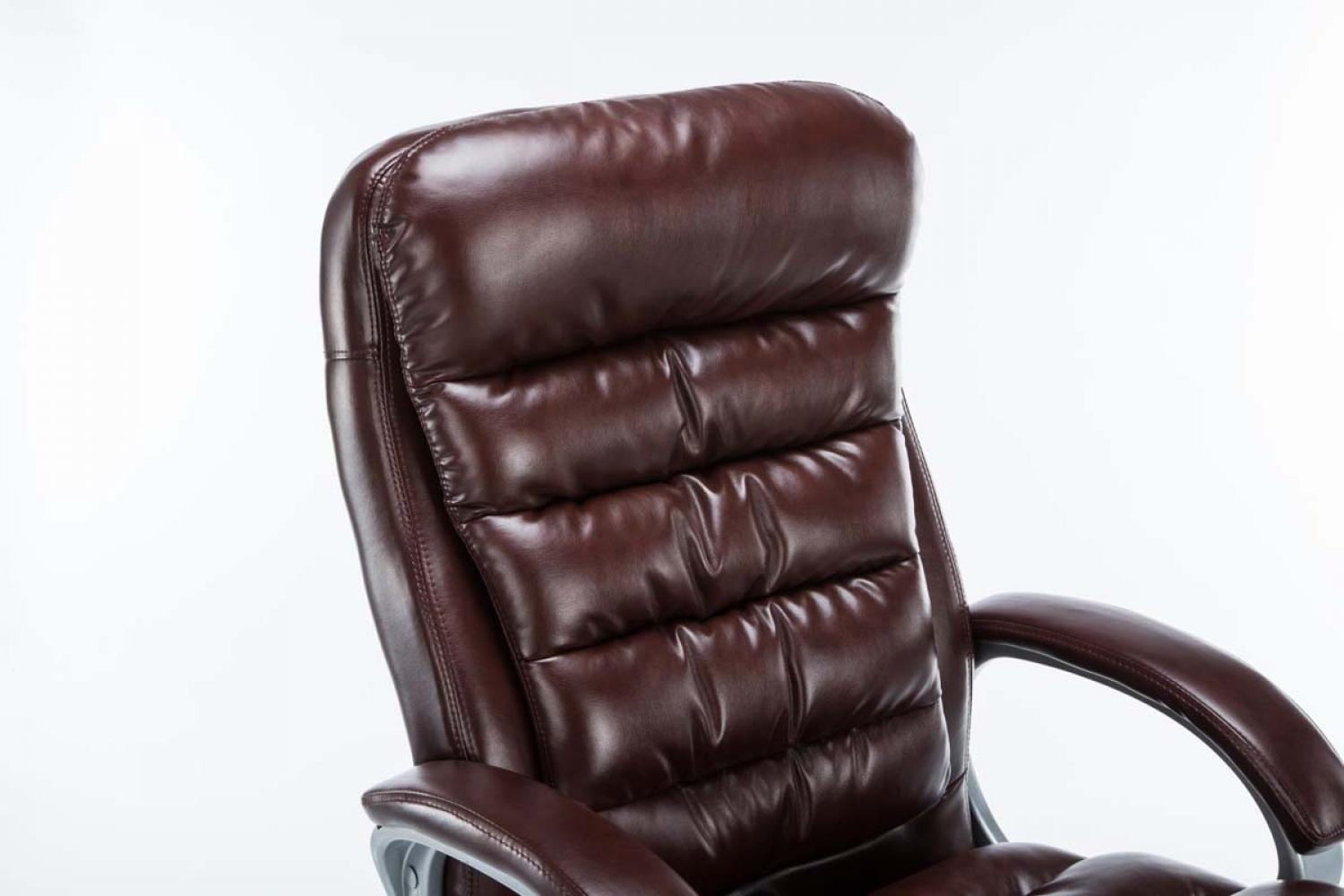 CHEFSESSEL Lederlook bordeauxrot - Chromfarben/Bordeaux, Textil/Metall (68/116/77cm) - CLP