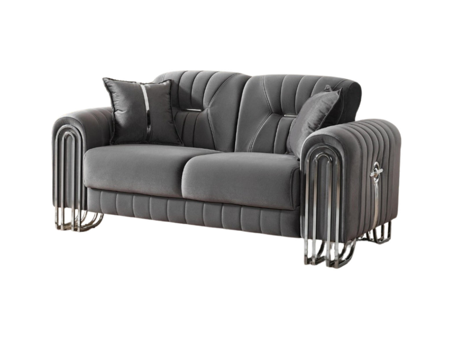 2-SITZER SOFA Bogota Grau - Grau, Holzwerkstoff/Textil (175/87/98cm)