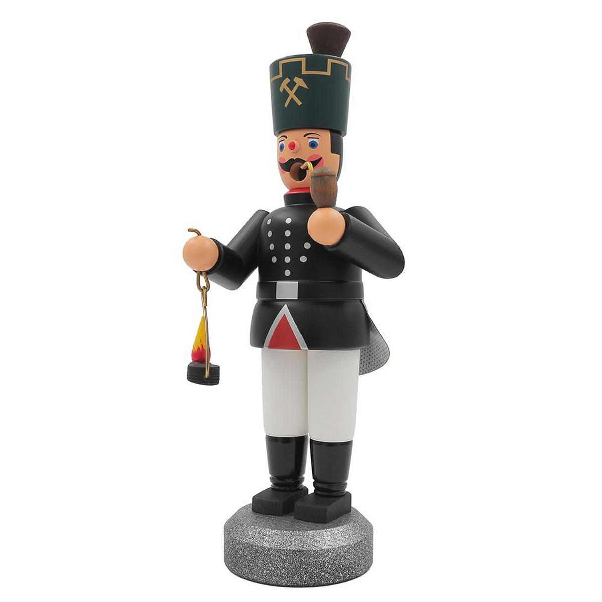 RÄUCHERMANN Bergmann mit Grubenlampe 22 cm - Schwarz, Holz (10/22/10cm)