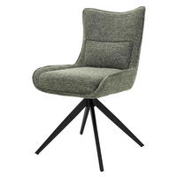 ESSZIMMERSTUHL drehbar Küchenstuhl gepolstert mit Webstoff-Bezug Grün - Schwarz/Grün, Textil/Metall (54/90/64cm) - ML-DESIGN