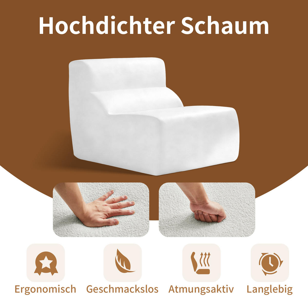 SESSEL Samt mit Regentropfen-Struktur Montagefrei - Weiß, Textil (93/79/109cm) - Urban Meuble