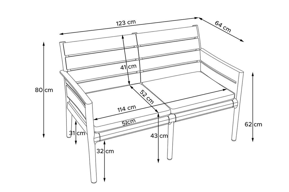 GARTENMÖBEL-SET MITTU 4-tlg, Mint/Gelb - Gelb/Mintgrün, Kunststoff - KONSIMO®