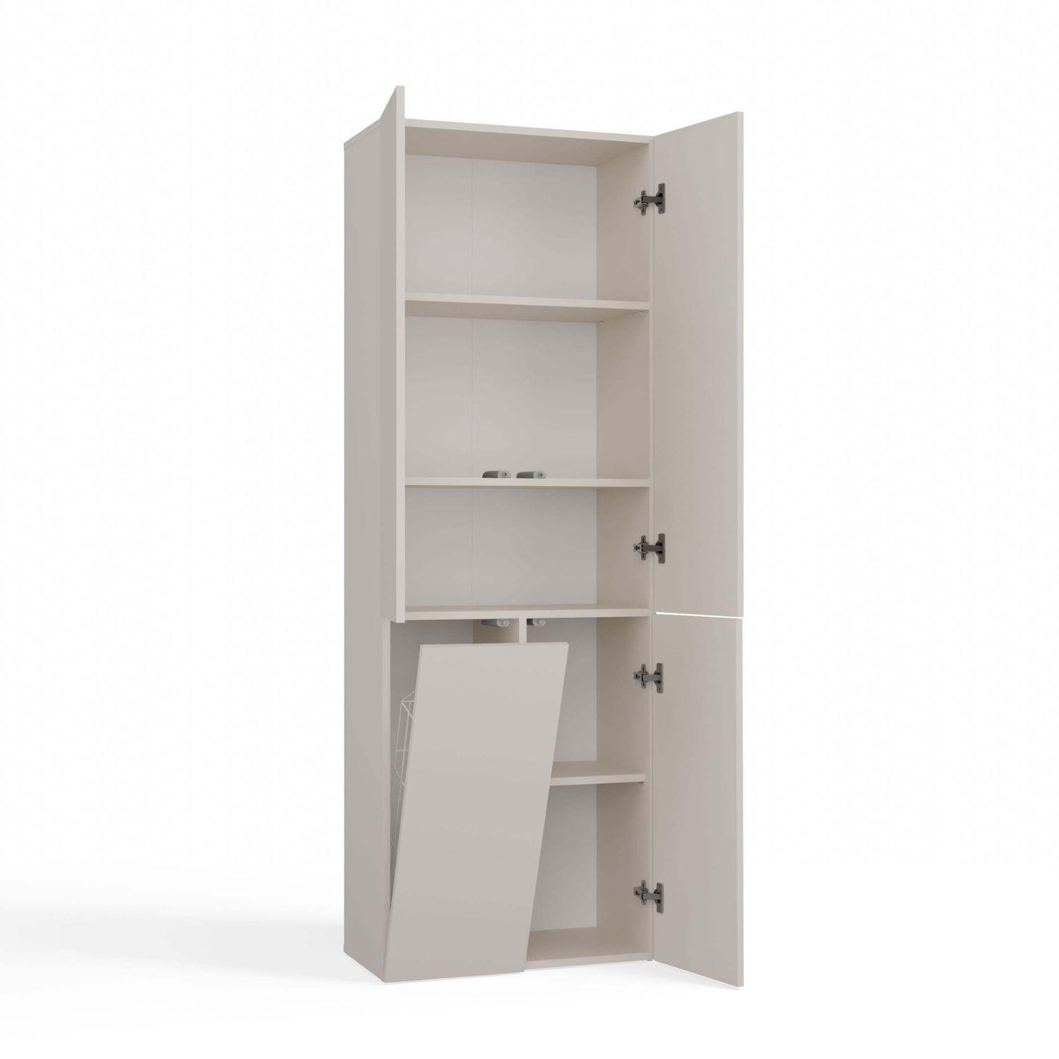 HOCHSCHRANK Benni - Beige, Holzwerkstoff (60/174/30cm) - kommodly