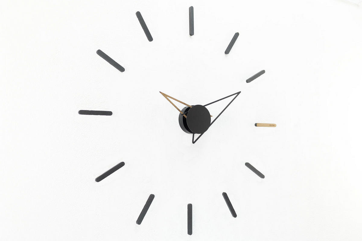 WANDUHR Design Schwarz 80/80 cm - Schwarz, Holzwerkstoff (0.8/80/1cm) - ONZENO