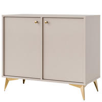 KOMMODE FLOREN, Creme/Gold - Creme, Holzwerkstoff/Metall (83.6/72.4/40.8cm) - KONSIMO®