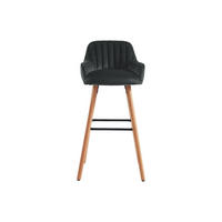 BARHOCKER - 47 cm x 52 cm - Samt, Stoff - Schwarz ELEANA - Schwarz, Textil (47/98/52cm) - Vente-Unique
