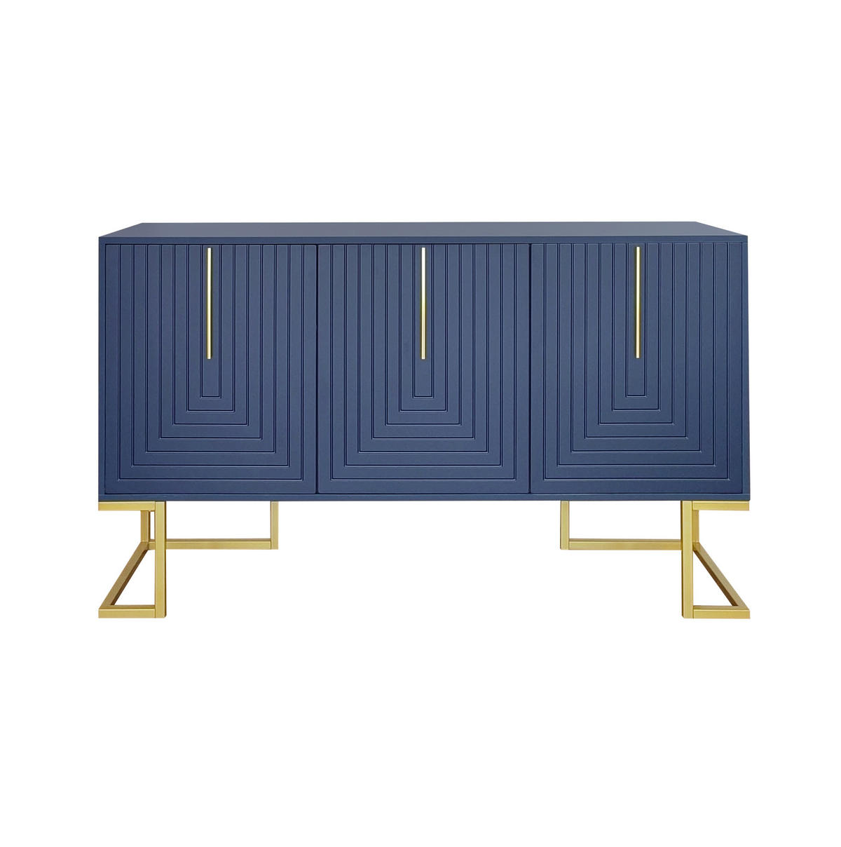 SIDEBOARD aus MDF 138x40x80 cm und Spanplatte Navy Blau mit 3 Türen und verstellbaren Einlegeböden - Blau, Holzwerkstoff (138/80.5/40cm) - IVMEU