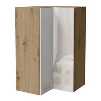 ECKHÄNGESCHRANK Essen W14/60 Weiß Hochglanz / Eiche Artisan Matt 60 / 60 / 96cm - Weiß Hochglanz/Eiche Artisan, Holz/Holzwerkstoff (60/96/60cm) - Feldmann-Wohnen