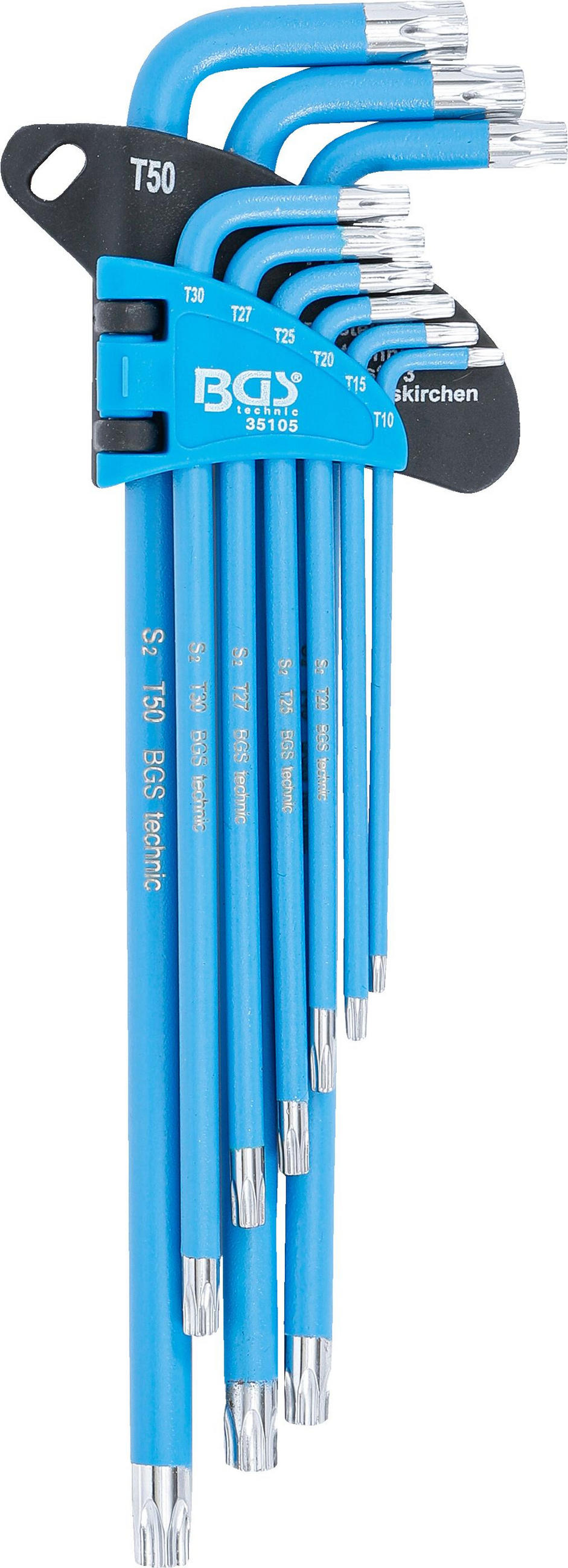 WINKELSCHLÜSSEL-SATZ | T-PROFIL (FÜR TORX) / T-PROFIL (FÜR TORX) MIT - Multicolor, Kunststoff/Metall (1/1cm) - BGS technic