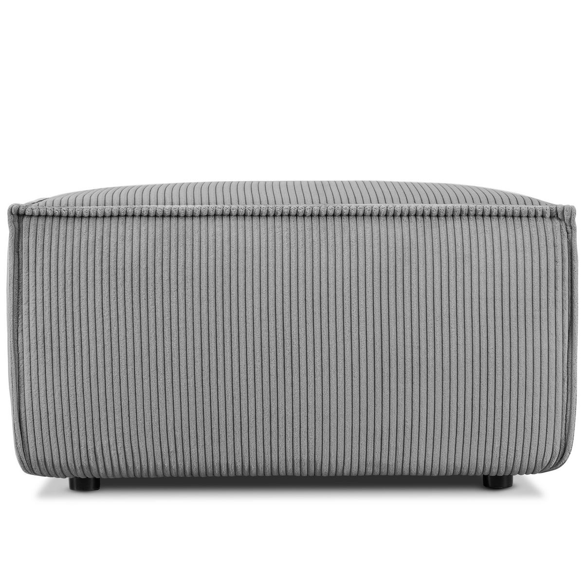 SITZPOUF NAPI gefederte Sitzfläche, hellgrau - Hellgrau/Schwarz, Textil (83/45/83cm) - KONSIMO®