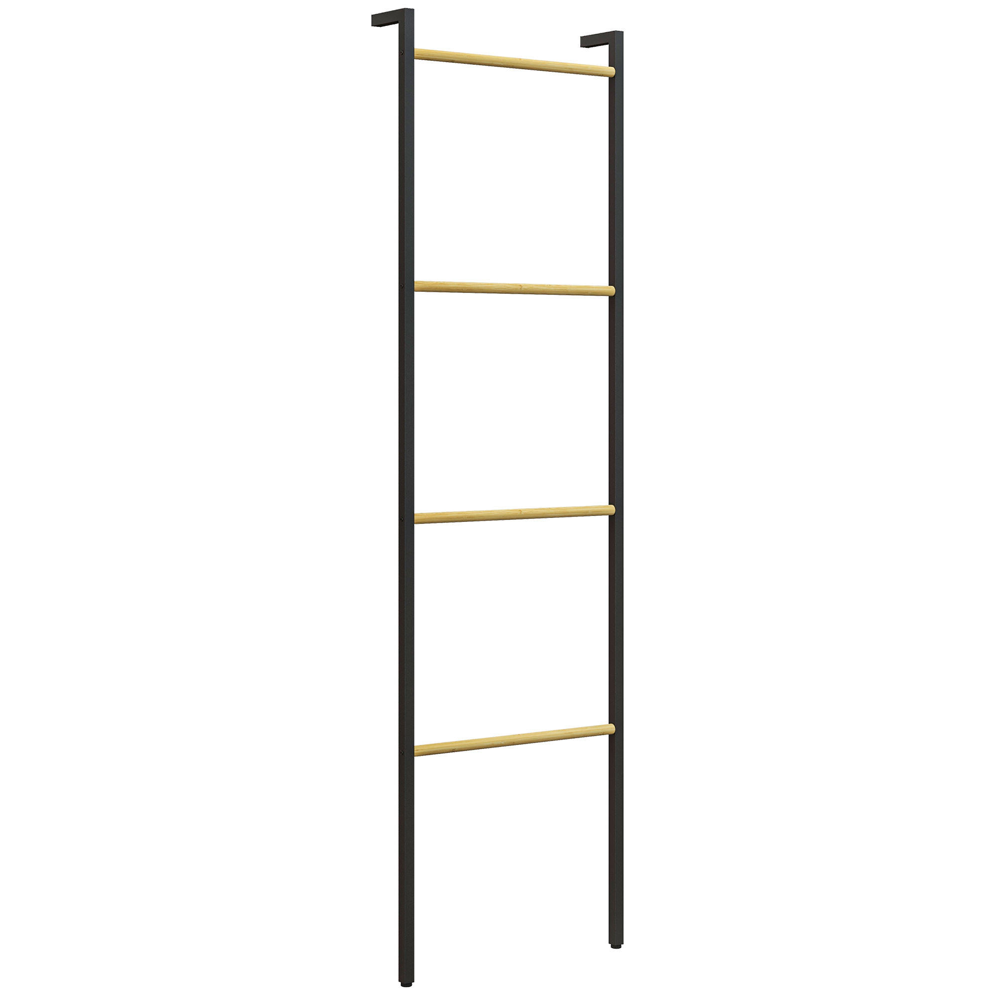 HANDDUKSSTEGE, 49 x 167,5 cm Handdukshållare med 4 stänger, stål, svart 167.5/5.5/49 cm