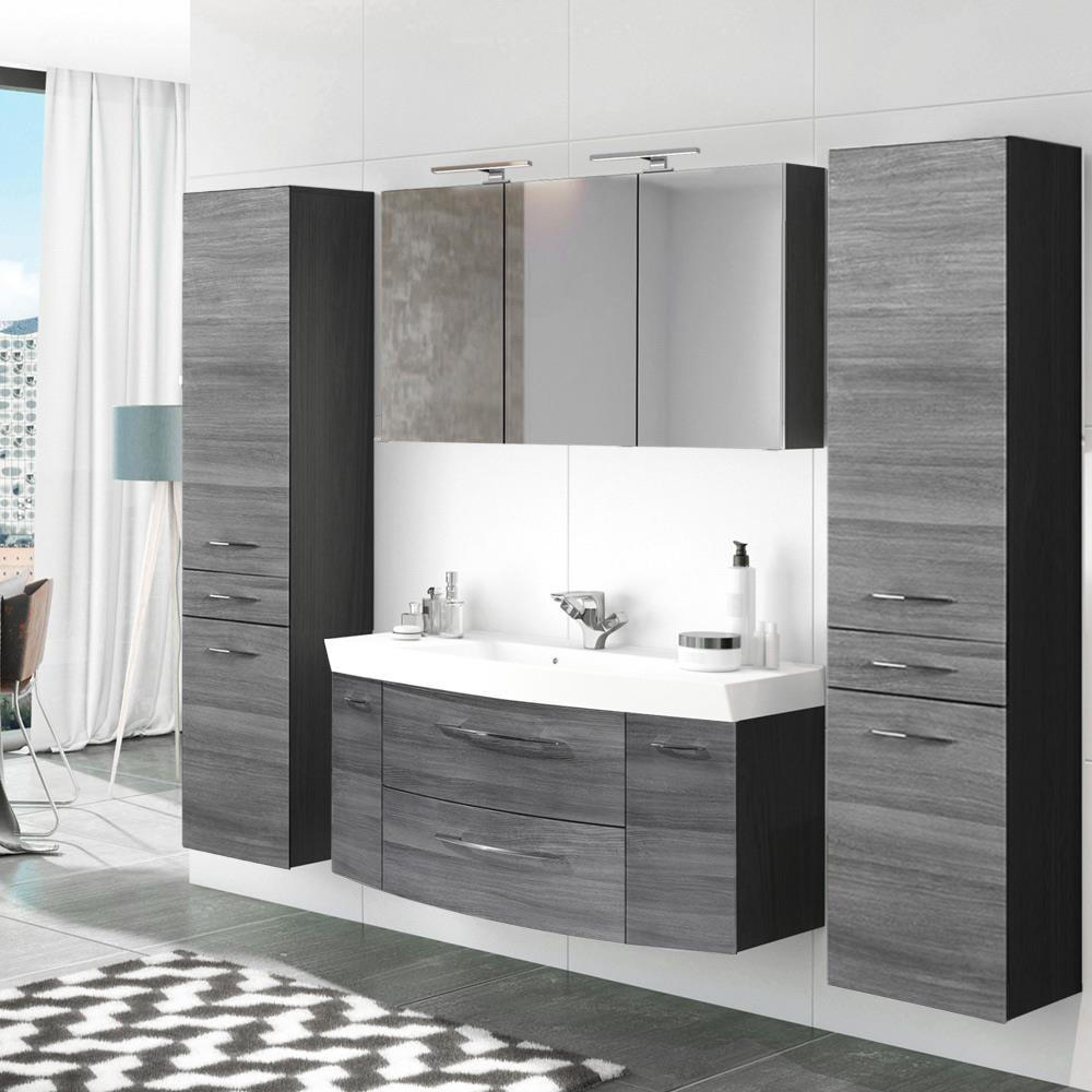 BADMÖBEL-SET 4-TLG. Florido-03 - Grau, Holzwerkstoff (230/200/47cm) - Lomado