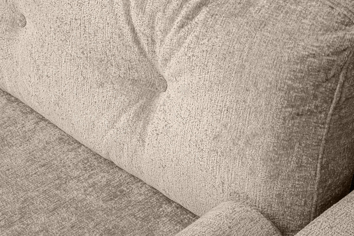 3-SITZER-SCHLAFSOFA ERISO mit weiche Sitzfläche und hohe Rückenlehne, Chenille-Stoff, beige - Beige/Braun, Textil (220/80/100cm) - KONSIMO®