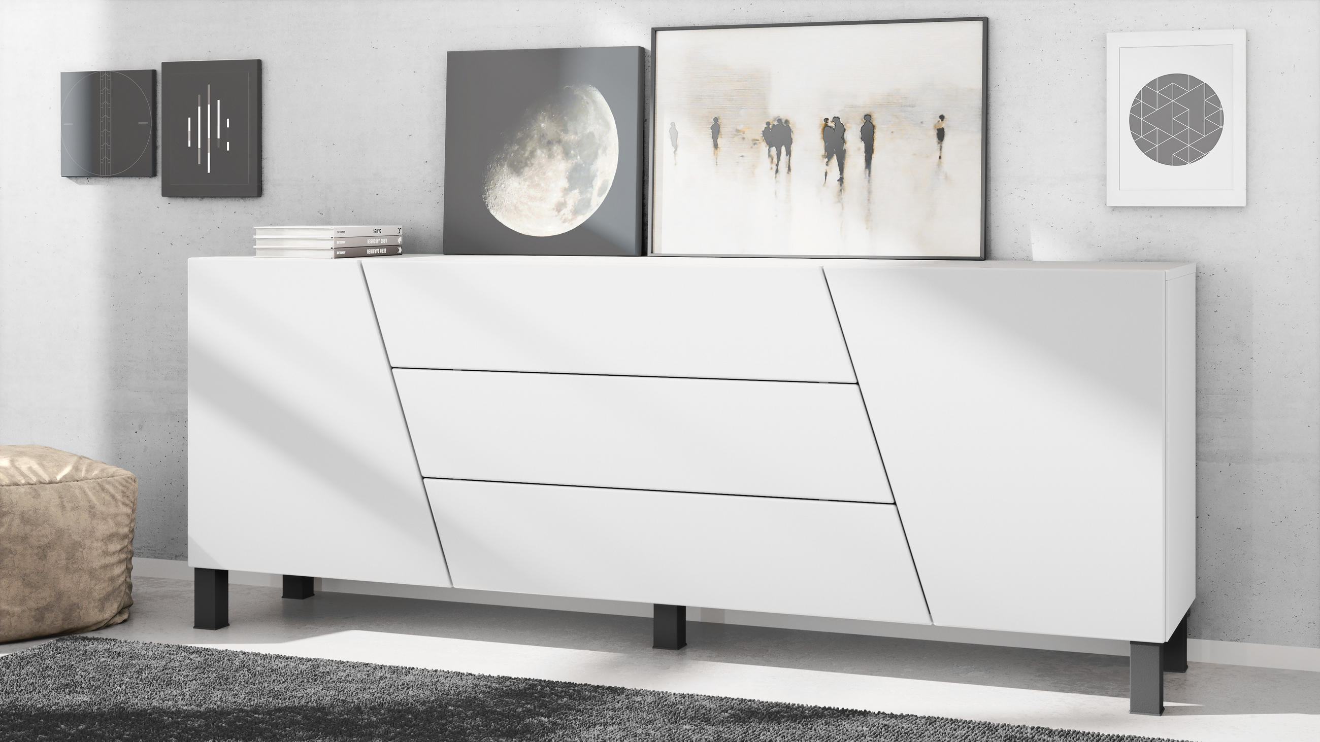 SIDEBOARD Houston Weiß matt - Weiß, Holzwerkstoff (178/69.5/38.5cm) - Vladon
