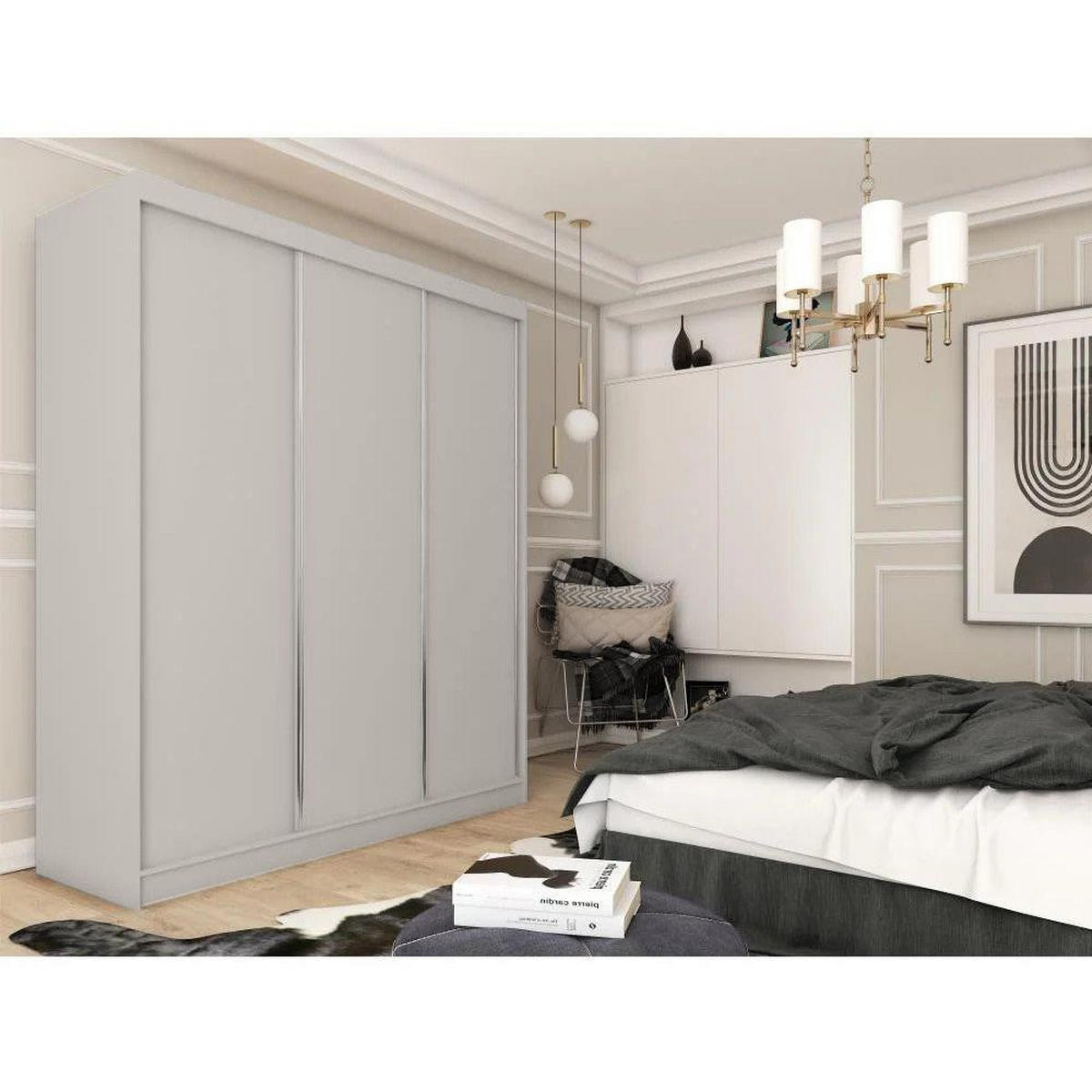 SCHWEBETÜRENSCHRANK Mario 240/216/61 kaschmir - Kaschmir, Holzwerkstoff (240/216/61cm) - Beautysofa