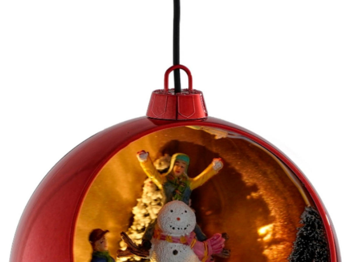 WEIHNACHTSDEKORATION LED Rot, 13 cm, batteriebetrieben, mit rotierendem Effekt - Rot, Kunststoff (27cm) - LAALU