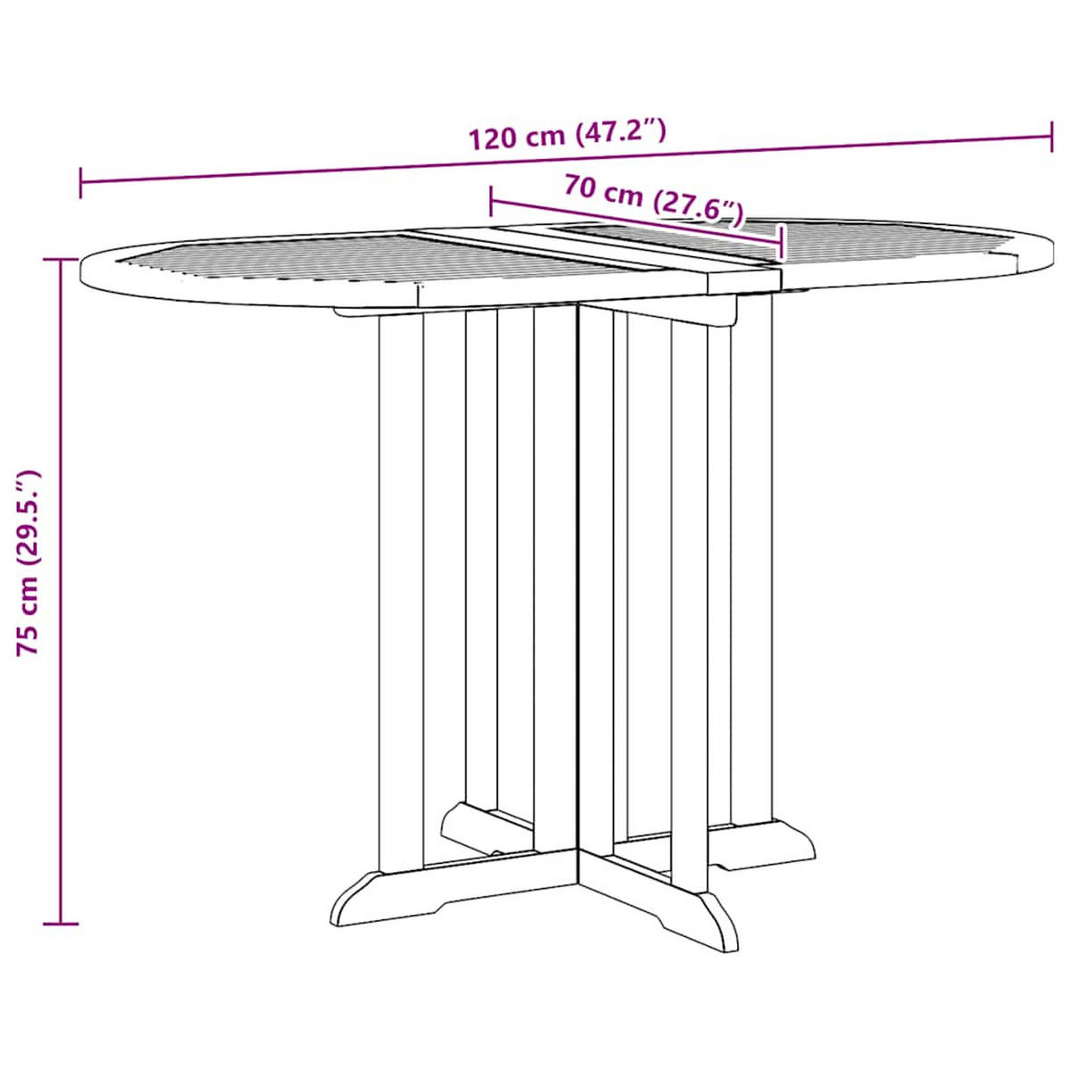 GARTENTISCH Tischolf 70/75/120 cm - Hellbraun, Naturmaterialien (120/70/75cm) - ZMH
