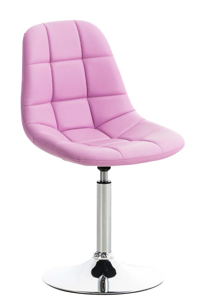 STUHL OSKAR Kunstleder 84x48x52 cm pink Kunstleder Metall in Chromoptik - Pink, Leder/Metall (48/84/52cm) - DELUKE