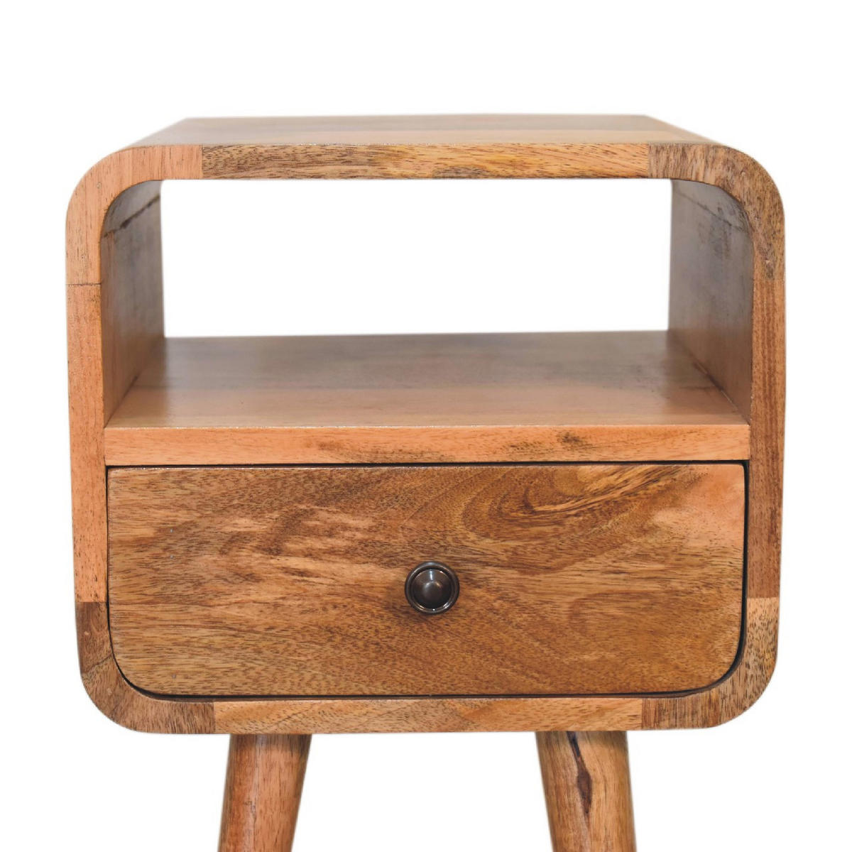NACHTTISCH mit offenem Fach - Messingfarben/Braun, Holz/Metall (30/55/30cm) - Artisan Furniture