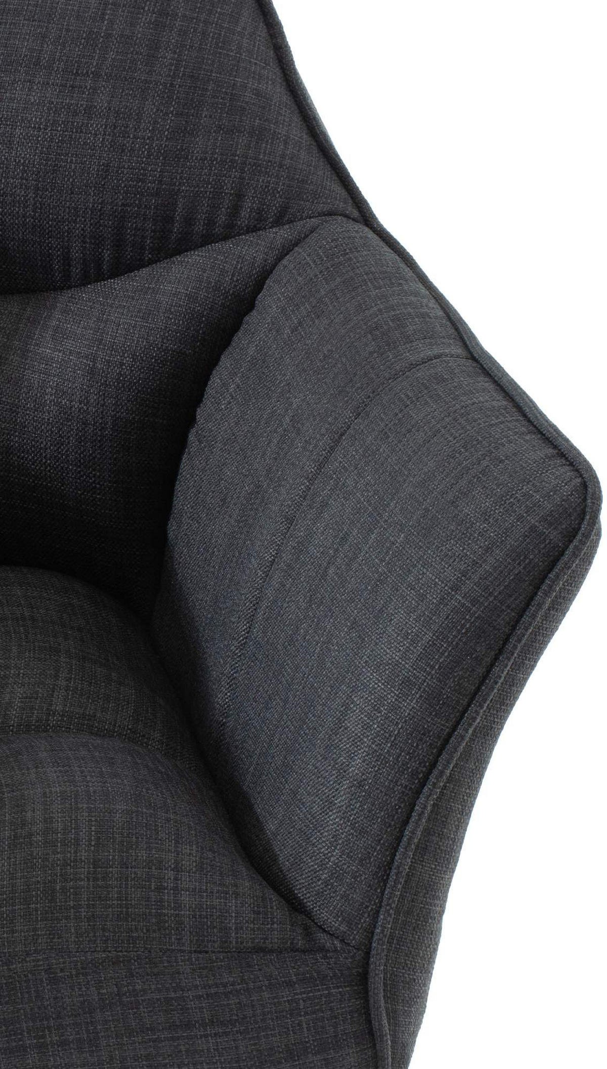 SESSEL Stoff dunkelgrau - Dunkelgrau/Schwarz, Textil/Metall (64/75/48cm) - CLP