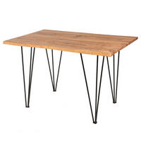 ESSTISCH MAMMUT Wildakazie 120cm - Schwarz/Braun, Holz/Metall (80/120/76cm) - riess-ambiente