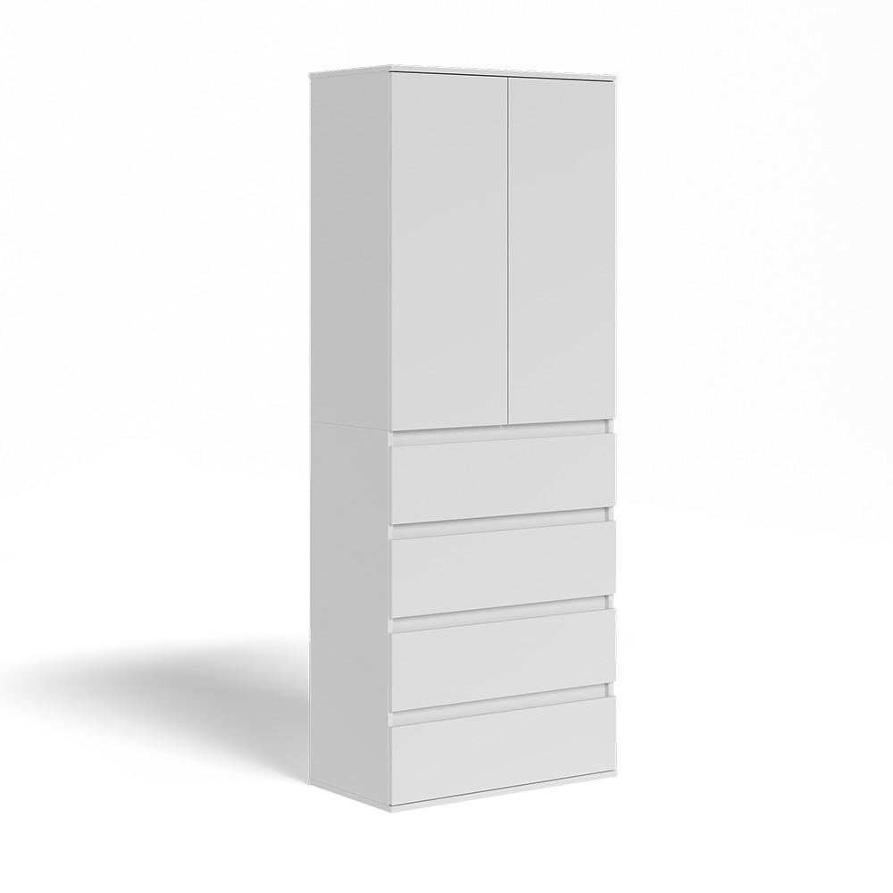 ŠATNÍ SKŘÍŇ Claus Bílá 74 x 191.5 cm se 4 zásuvkami - bílá, kompozitní dřevo (74/191.5/40cm) - Vicco